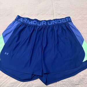 Under Armour Blue and Green Athletic Shorts